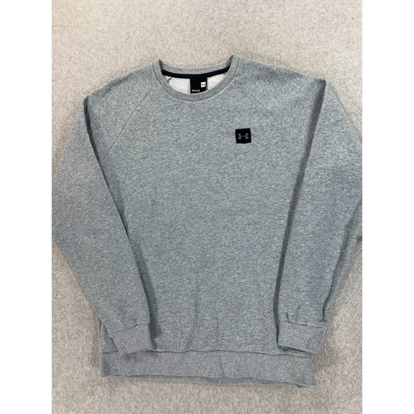 Under Armour ‎ Cotton Blend Crew Classic Solid Sweatshirt (Men's Large) Gray - Picture 1 of 11